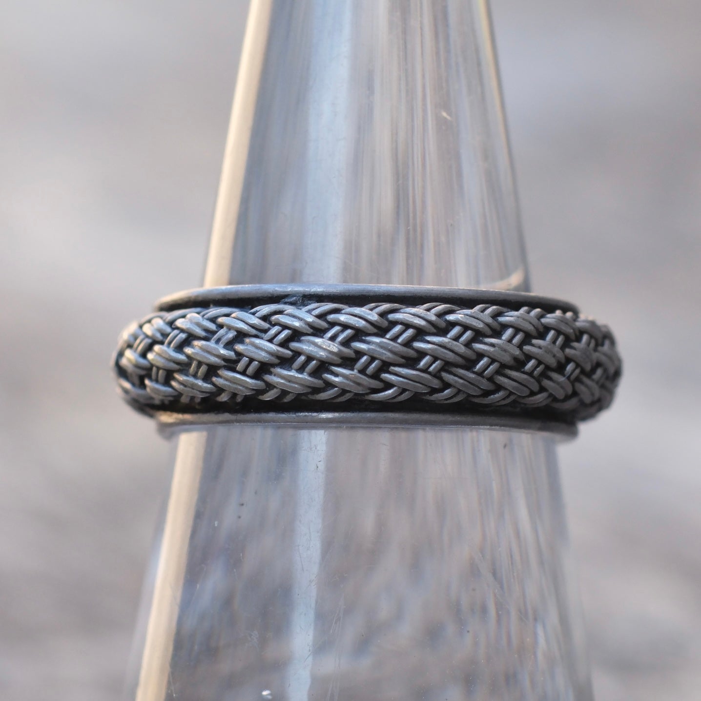 Vintage Sterling Silver Braided Band Ring 6.5