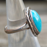 Vintage Sterling Turquoise Ring 5.25