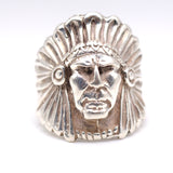 Vintage Sterling Big Chief Ring 9