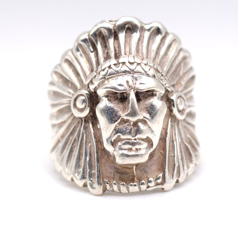 Vintage Sterling Big Chief Ring 9