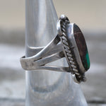 Vintage Sterling Turquoise Roper Ring 6.5
