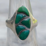 Vintage Sterling Turquoise Inlay Ring 6