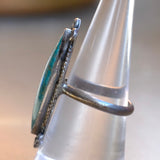 Vintage Sterling Turquoise Roper Ring 7.5