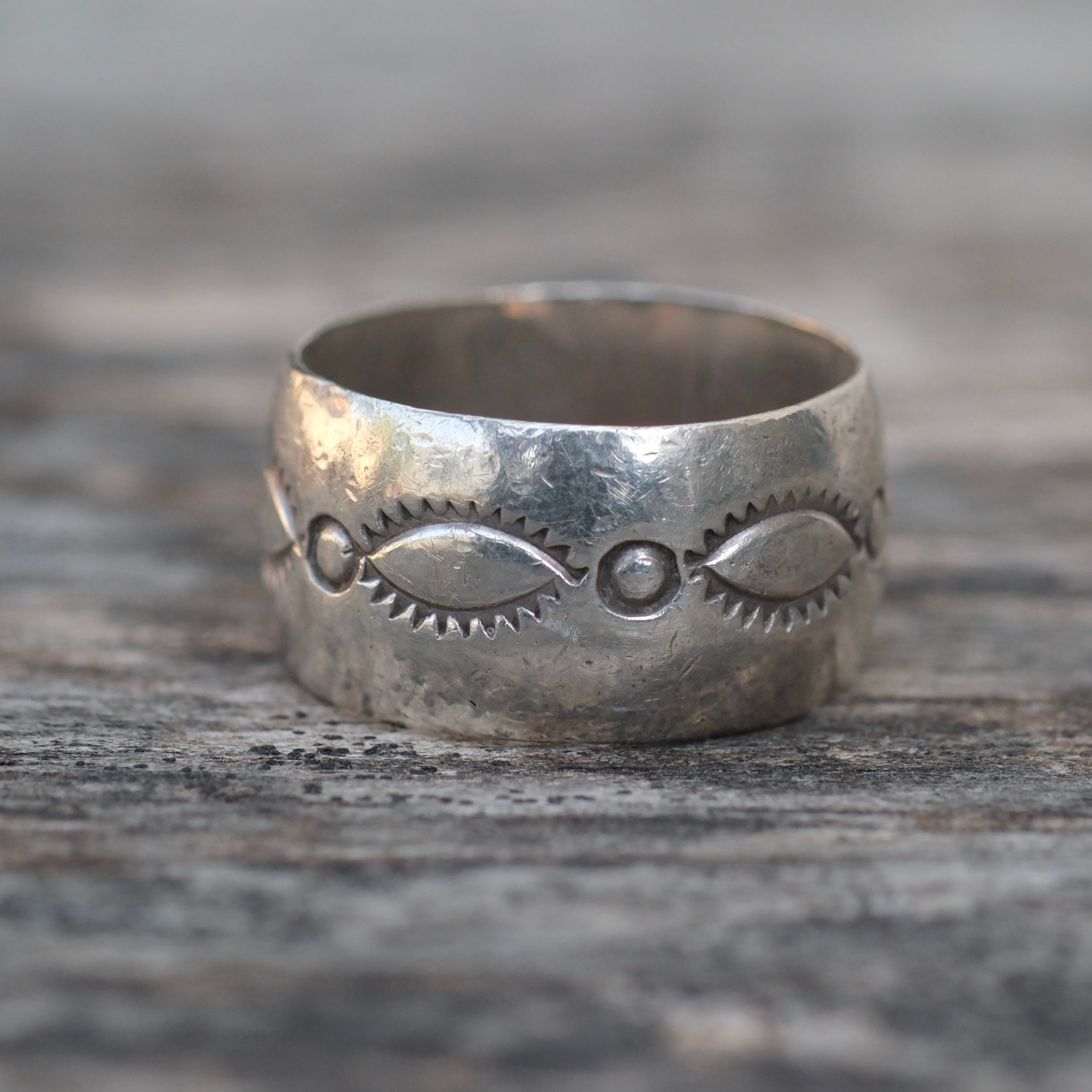 Vintage Sterling Silver Stamped Wide Band Ring 6.25