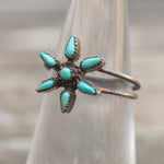 Vintage Sterling Turquoise Cluster Ring 5