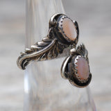 Vintage Sterling Mother Of Pearl Overpass Ring 5.25