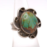 Vintage Sterling Turquoise Florette Ring 6