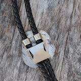 Vintage Sterling Turquoise Feather Bolo Tie