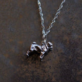 Vintage Sterling Silver Bulldog Necklace