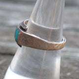 Vintage Sterling Turquoise Inlay Band 7.75