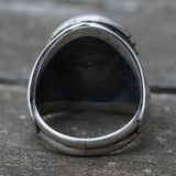 Vintage Sterling Turquoise Ribbed Band Ring 8.75