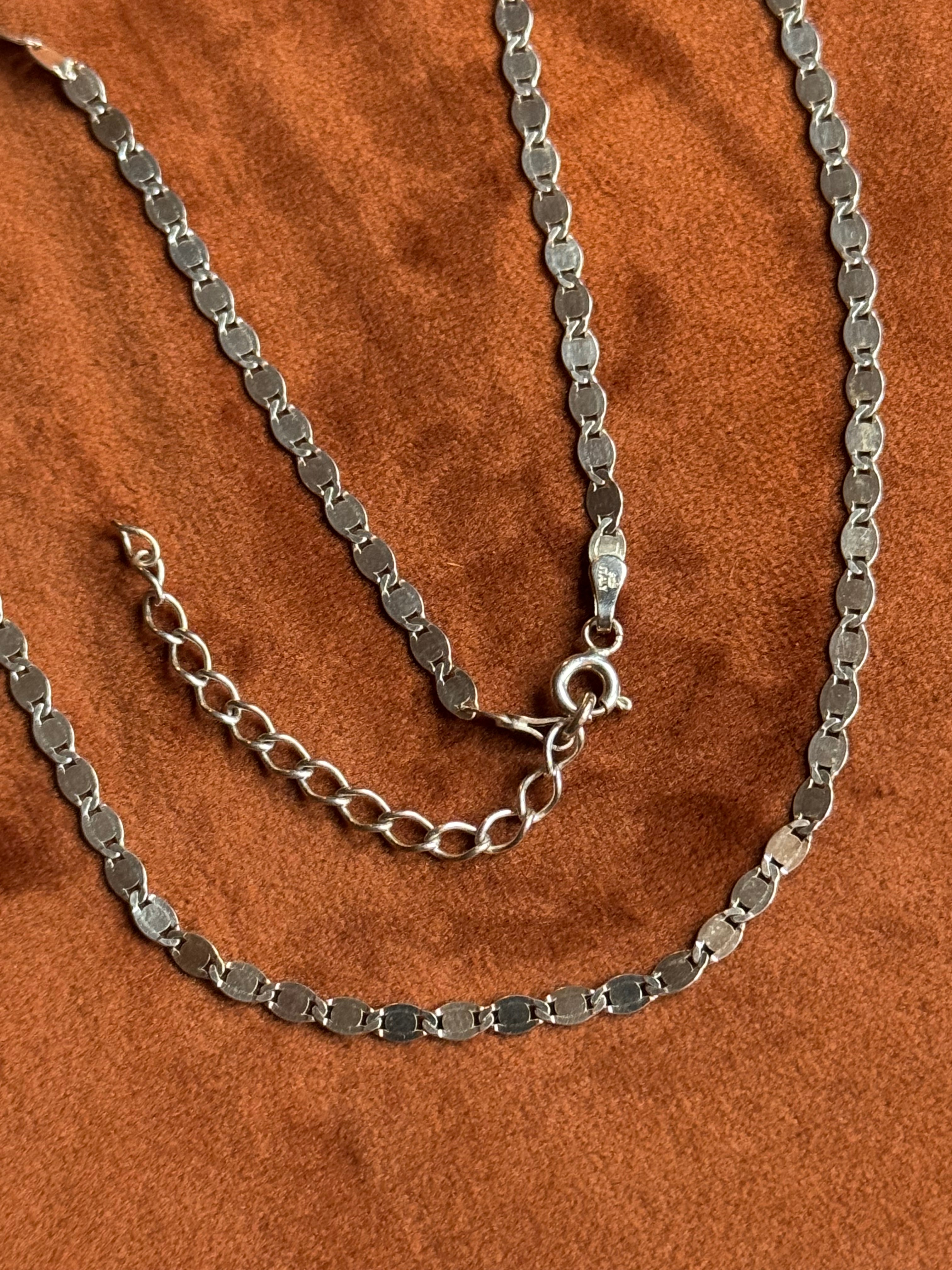 Vintage Sterling Silver 16” Coin Link Chain