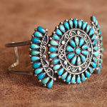 Vintage Sterling Zuni Cluster Cuff Bracelet