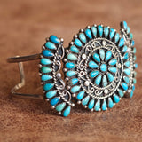 Vintage Sterling Zuni Cluster Cuff Bracelet