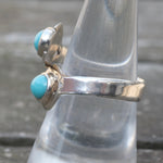 Vintage Sterling 2-Stone Turquoise Ring 8.5