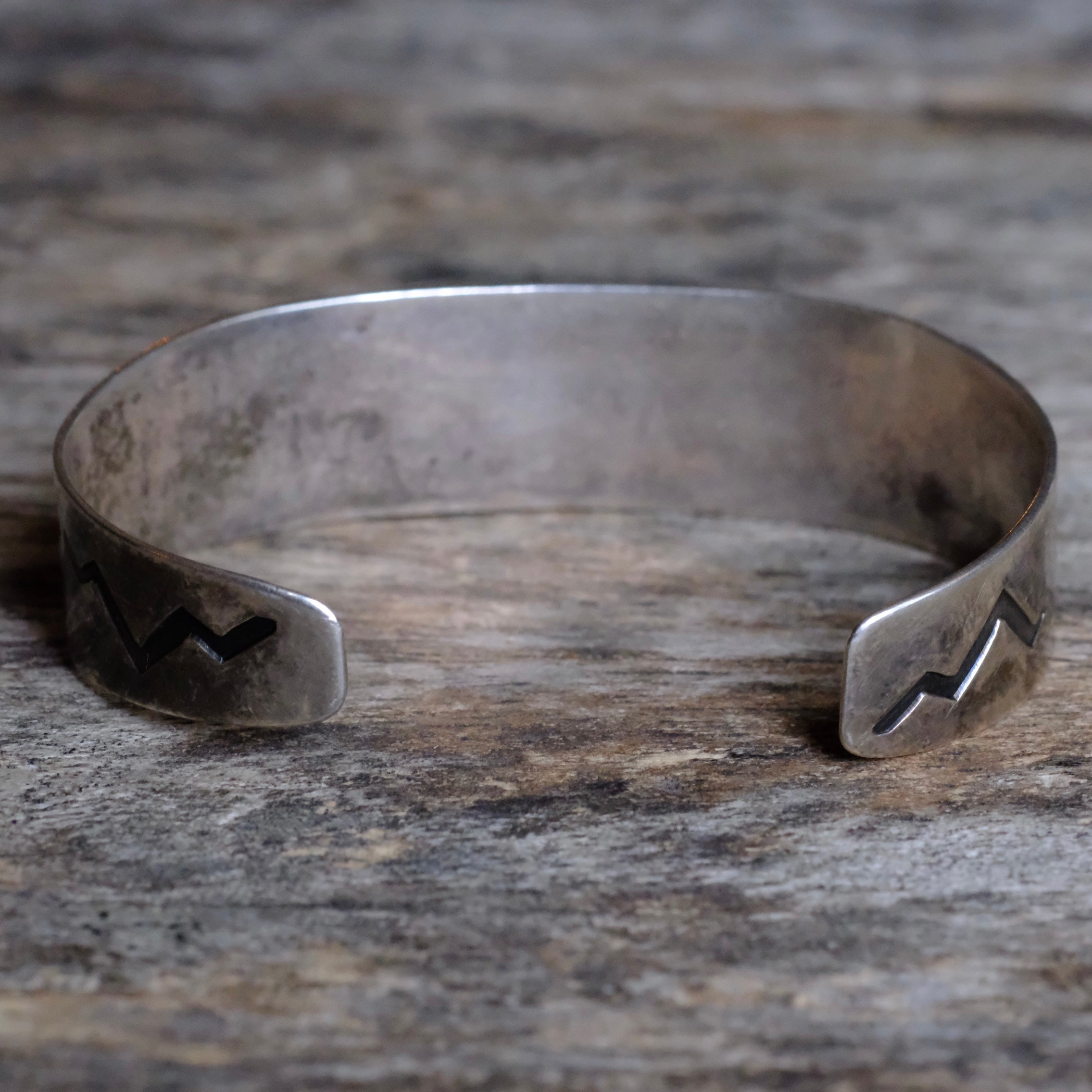 RARE 1930’s Fred Harvey Era Vintage Sterling Turquoise Whirling Log Cuff Bracelet