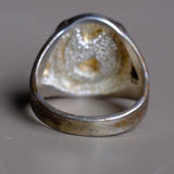 Vintage Sterling and 12k Gold Horseshoe Ring 9.75