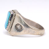 Vintage Sterling Turquoise Stamped Band Ring 11.5