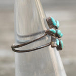 Vintage Sterling Turquoise Cluster Ring 5