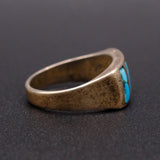 Vintage Sterling Turquoise Inlay Band 6.25