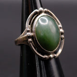 Vintage Sterling Jadeite Ring 6