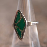 Vintage Sterling Turquoise Inlay Ring 8