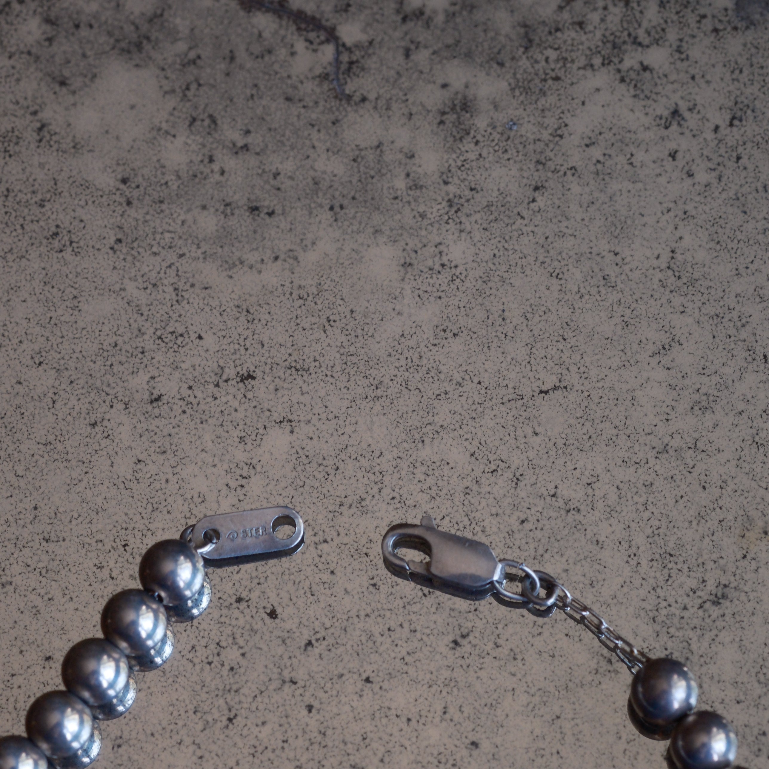 Vintage Sterling Silver Graduated Ball Chain Necklace 24.5"