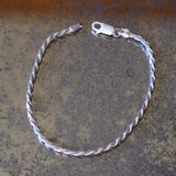 Vintage Sterling Silver Twisted Chain Bracelet 7"