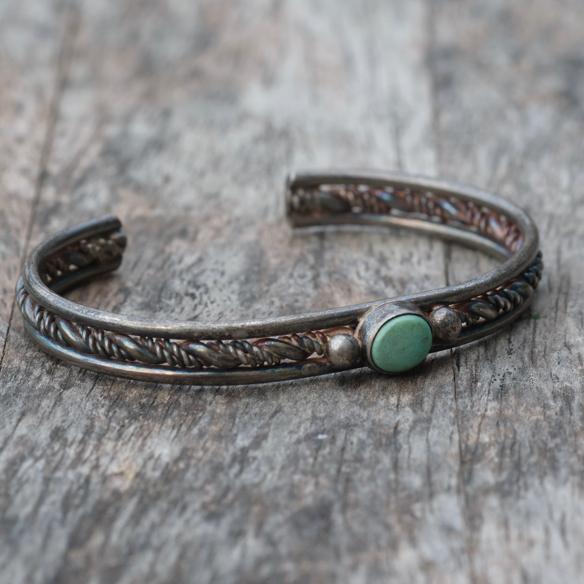Vintage Sterling Turquoise Cuff Bracelet