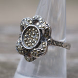 Vintage Sterling Marcasite Ring 9