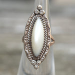 Vintage Sterling Mother Of Pearl Ring 4.25