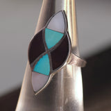 Vintage Sterling Inlay Ring 5