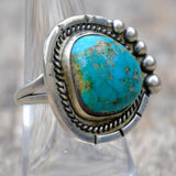 Vintage Sterling Turquoise Ring 7.5