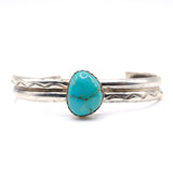 Vintage Sterling Turquoise Cuff Bracelet 7"