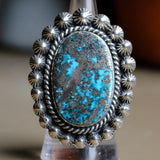 HUGE Sterling Silver Turquoise Thunderbird Ring 9