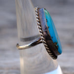 Vintage Sterling Turquoise Roper Ring 7.25