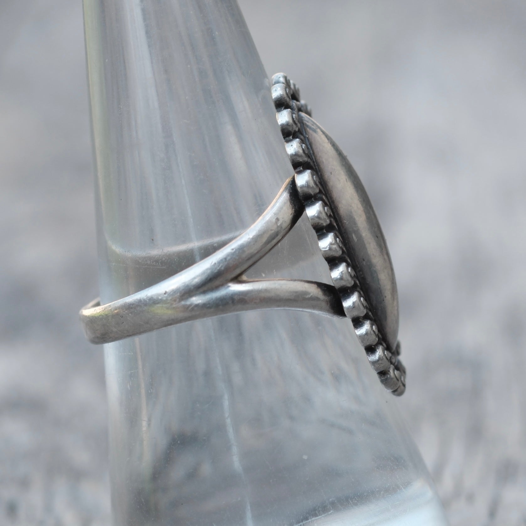 Vintage Sterling Silver Dotted Ring 7.75