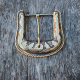 Vintage MF Western Products Filigree Belt Buckle 1.5"