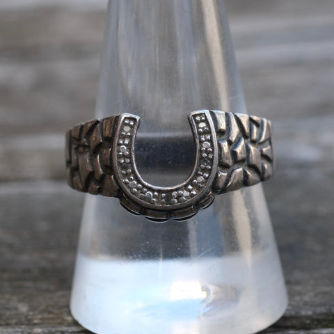 Vintage Sterling Silver Horseshoe Ring 10.25