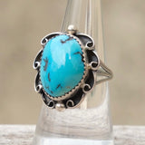 Vintage Sterling Turquoise Ring 7.5