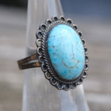 Vintage Sterling Turquoise Ring 5.75