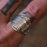 Vintage Sterling Thunderbird Cigar Band Ring 11