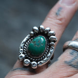 Vintage Sterling Turquoise Ring 4.75