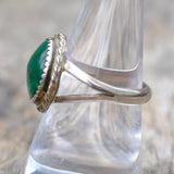 Vintage Sterling Malachite Roper Ring 7.5