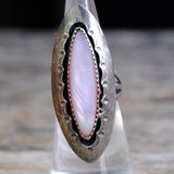 Vintage Sterling Mother Of Pearl Ring 6.5