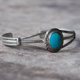 Vintage Sterling Turquoise Cuff