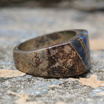 Vintage Sterling Sodalite Inlay Striper Ring 7