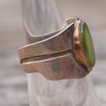 Vintage Sterling Green Carnelian Ring 6.5