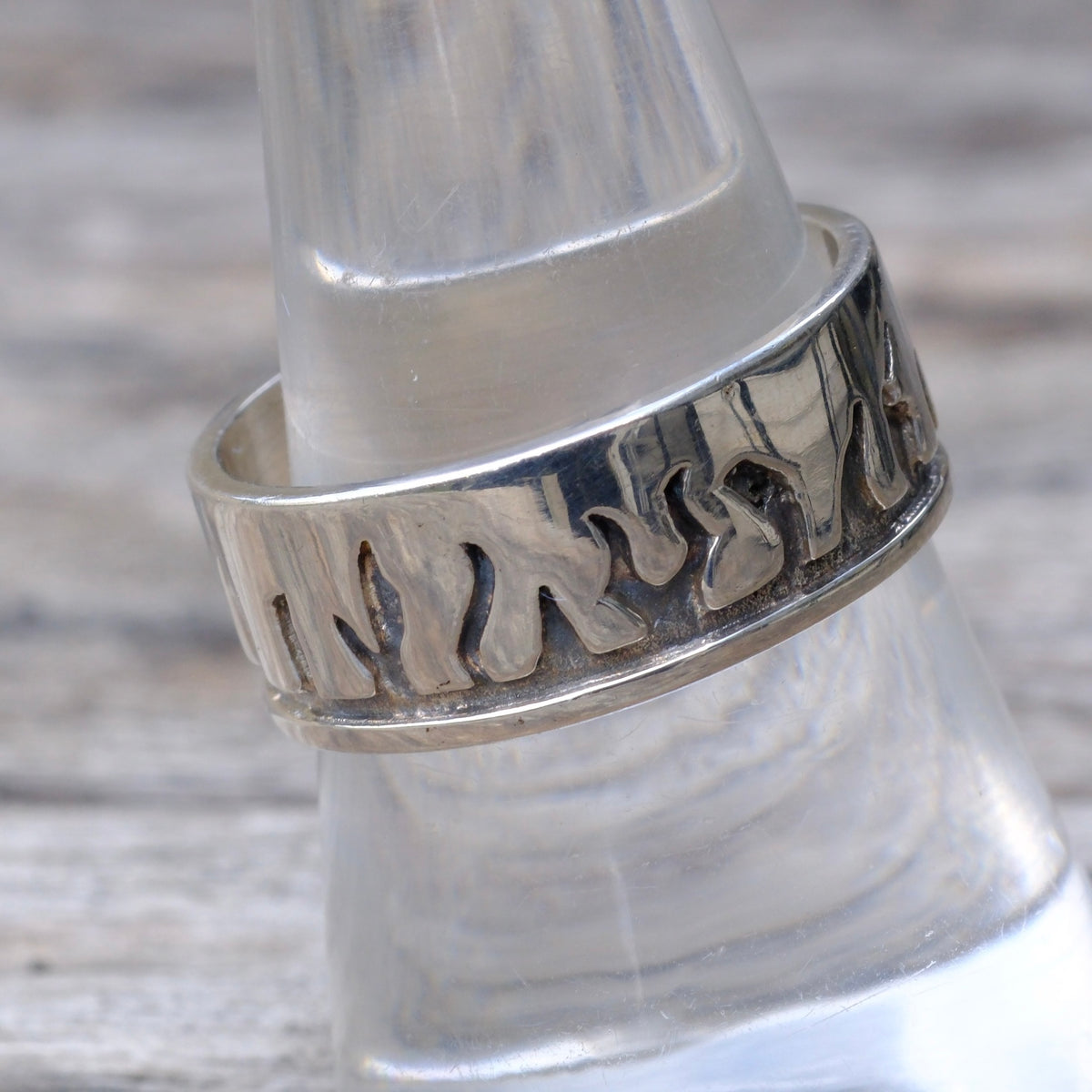 Sterling Silver Flame Band Ring 9