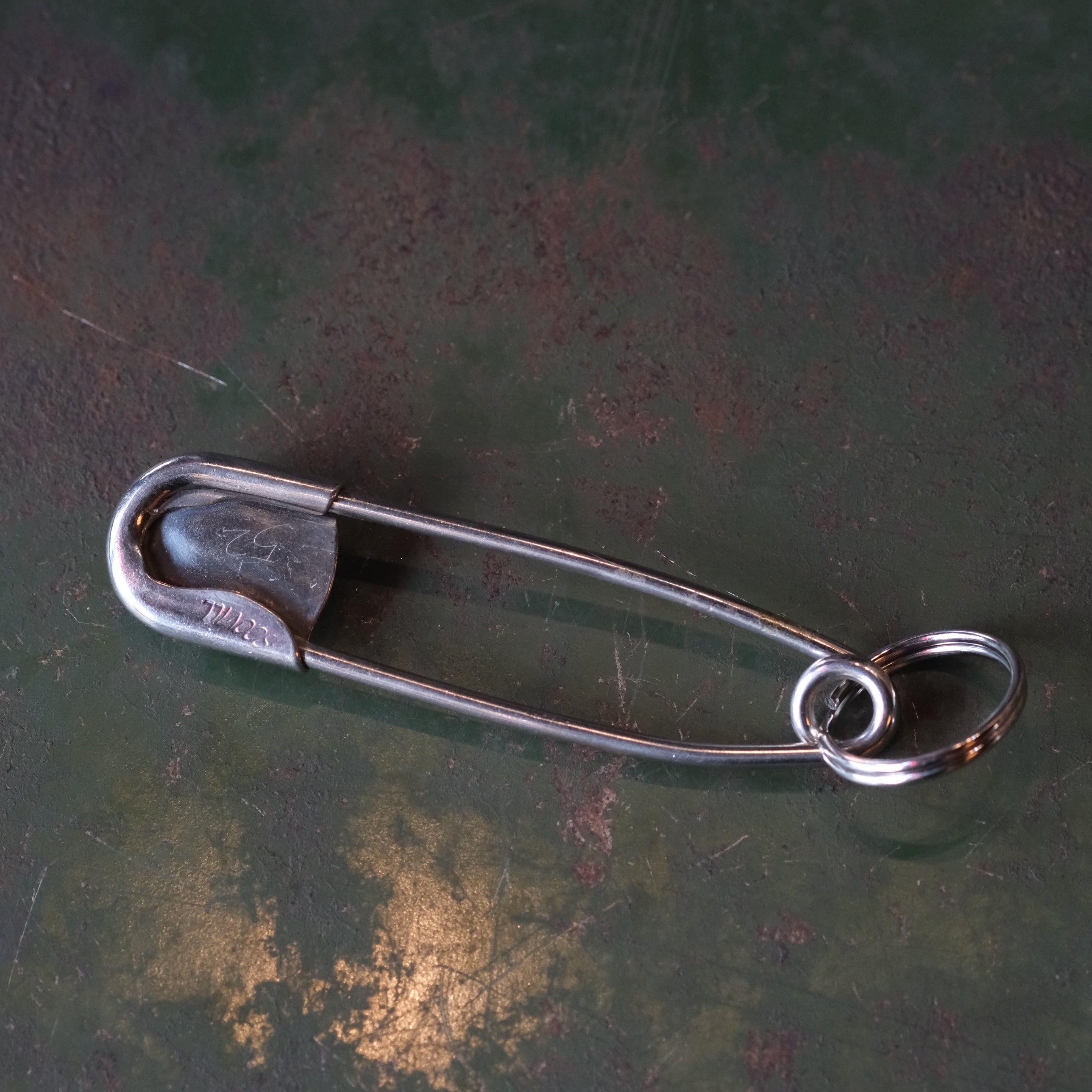 Vintage 3-Stone Turquoise Safety Pin Keychain 4"